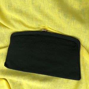 Vintage 1960s satin clutch, gold rhinestone clasp